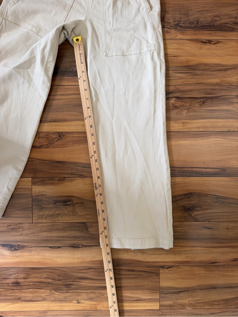 Pilcro Cream High-Rise Wide-Leg Utility Trousers - Picture 12 of 12